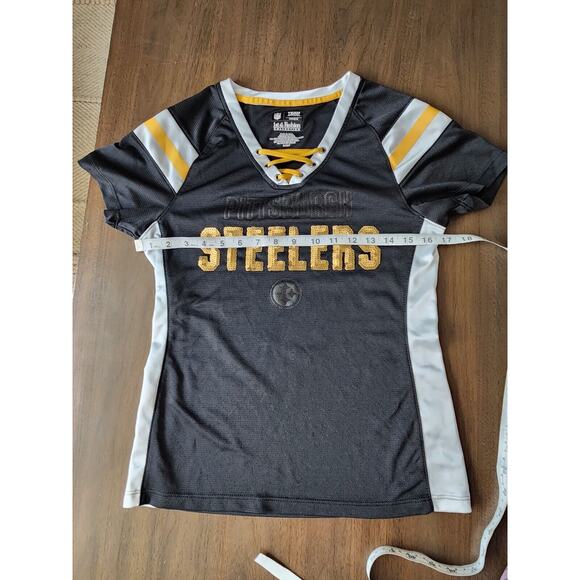 Pittsburgh Steelers NFL Team Apparel 1st & Fashion Women's Sequined Shirt Size S - Picture 5 of 8
